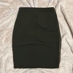 Express Olive Green pencil skirt!! Gold zipper on the side